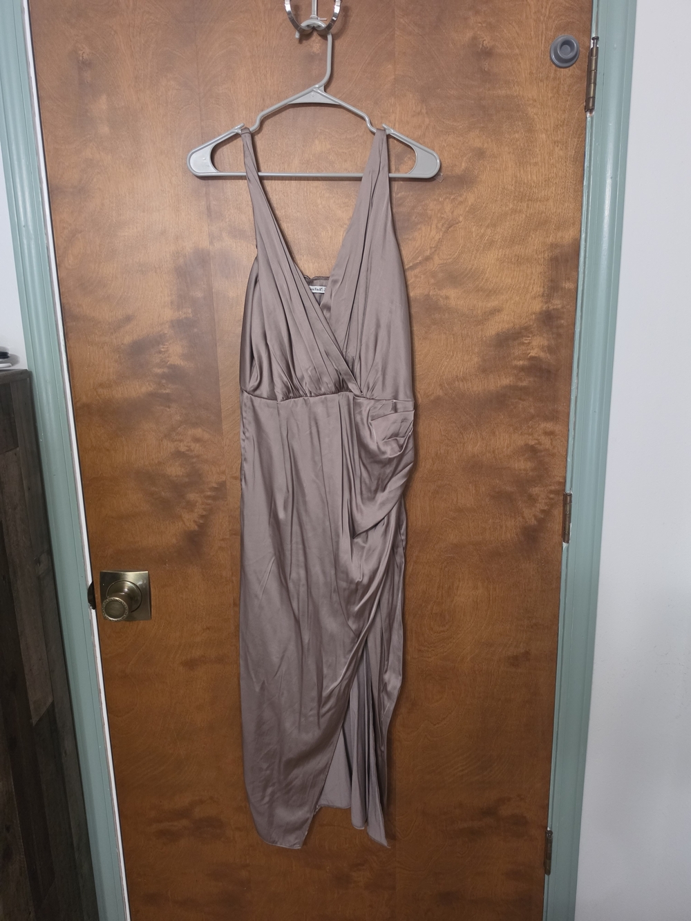 Abercrombie & Fitch Taupe Maxi Wrap Dress